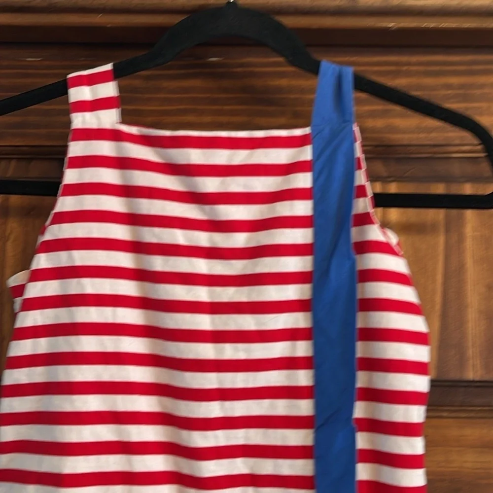 Striped and Polka Dot Kids Dress - Red and Blue size 12
